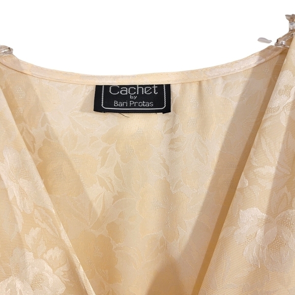 70s Designer Vintage Cachet by Bari Protas Cream Lace Satin Dress - Picture 3 of 3